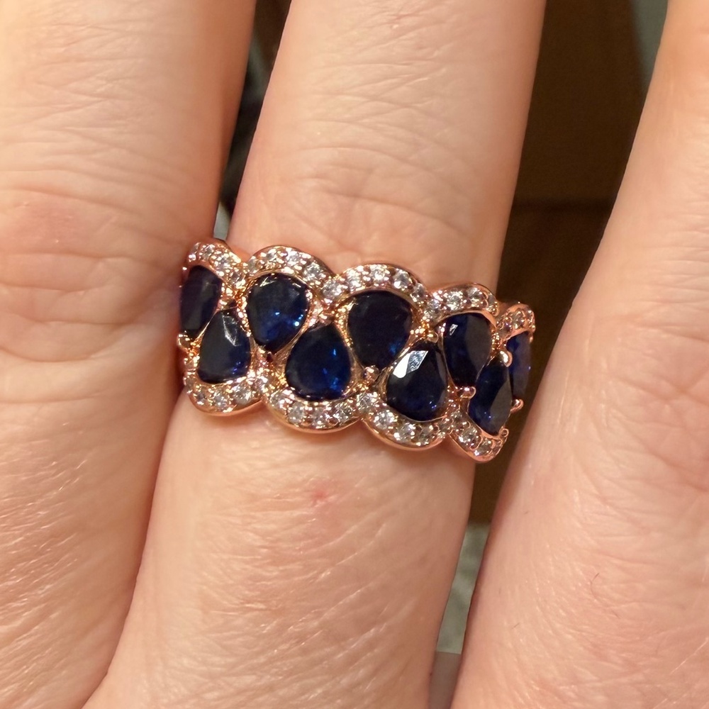 Bomb Party 2024 September Birthday sapphire ring